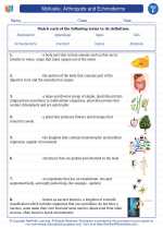 Mollusks, Arthropods and Echinoderms. 6th Grade Science Worksheets and