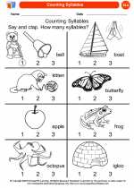 counting syllables kindergarten ela worksheets and answer key