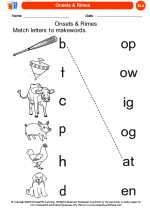 English Language Arts - Kindergarten - Worksheet: Onsets & Rimes