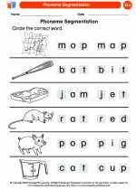 English Language Arts - Kindergarten - Worksheet: Phoneme Segmentation