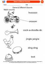 English Language Arts - Kindergarten - Worksheet: Same & Different Sounds
