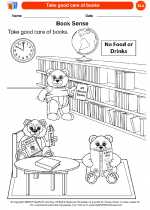 English Language Arts - Kindergarten - Worksheet: Take good care of books