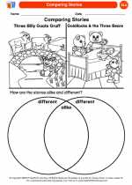 English Language Arts - Kindergarten - Worksheet: Comparing Stories