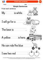 Simple Sentences Kindergarten Ela Michigan Academic Standards