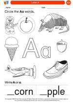 English Language Arts - Kindergarten - Worksheet: Letter A