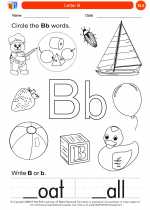 English Language Arts - Kindergarten - Worksheet: Letter B