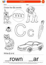 English Language Arts - Kindergarten - Worksheet: Letter C