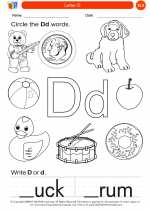 English Language Arts - Kindergarten - Worksheet: Letter D