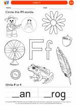 English Language Arts - Kindergarten - Worksheet: Letter F