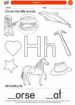 English Language Arts - Kindergarten - Worksheet: Letter H