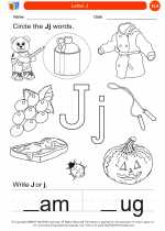 English Language Arts - Kindergarten - Worksheet: Letter J