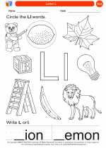 English Language Arts - Kindergarten - Worksheet: Letter L