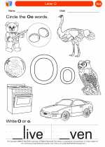 English Language Arts - Kindergarten - Worksheet: Letter O