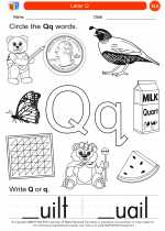 English Language Arts - Kindergarten - Worksheet: Letter Q