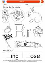 English Language Arts - Kindergarten - Worksheet: Letter R