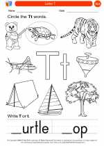English Language Arts - Kindergarten - Worksheet: Letter T