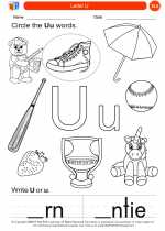 English Language Arts - Kindergarten - Worksheet: Letter U