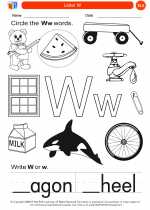 English Language Arts - Kindergarten - Worksheet: Letter W