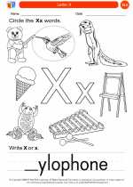 English Language Arts - Kindergarten - Worksheet: Letter X