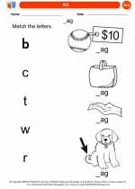 English Language Arts - Kindergarten - Worksheet: Match the letters. (AG)