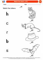 English Language Arts - Kindergarten - Worksheet: Match the letters. (AT)
