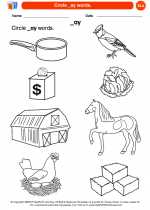 English Language Arts - Kindergarten - Worksheet: Circle _ay words.