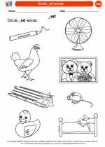 English Language Arts - Kindergarten - Worksheet: Circle _ed words.