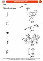 English Language Arts - Kindergarten - Worksheet: Match the letters. (EN)
