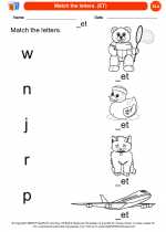 English Language Arts - Kindergarten - Worksheet: Match the letters. (ET)