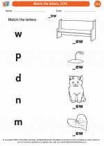 English Language Arts - Kindergarten - Worksheet: Match the letters. (EW)