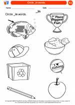 English Language Arts - Kindergarten - Worksheet: Circle _in words.