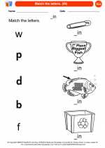 English Language Arts - Kindergarten - Worksheet: Match the letters. (IN)