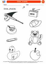 English Language Arts - Kindergarten - Worksheet: Circle _it words.