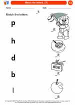 English Language Arts - Kindergarten - Worksheet: Match the letters. (IT)