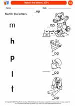 English Language Arts - Kindergarten - Worksheet: Match the letters. (OP)