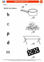 English Language Arts - Kindergarten - Worksheet: Match the letters. (OT)