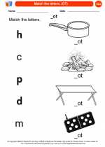 English Language Arts - Kindergarten - Worksheet: Match the letters. (OT)