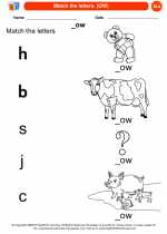 English Language Arts - Kindergarten - Worksheet: Match the letters. (OW)