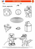 English Language Arts - Kindergarten - Worksheet: Circle _ug words.