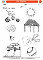 English Language Arts - Kindergarten - Worksheet: Circle _ut words.