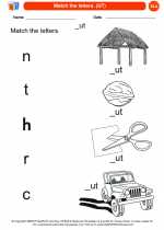 English Language Arts - Kindergarten - Worksheet: Match the letters. (UT)