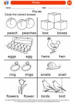English Language Arts - Kindergarten - Worksheet: Plurals