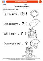 English Language Arts - Kindergarten - Worksheet: Punctuation Marks