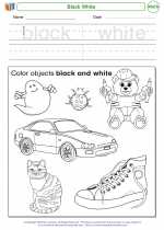 Mathematics - Kindergarten - Worksheet: Black White