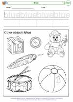 Mathematics - Kindergarten - Worksheet: Blue