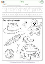 Mathematics - Kindergarten - Worksheet: Gray