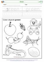 Mathematics - Kindergarten - Worksheet: Green