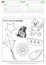 Mathematics - Kindergarten - Worksheet: Orange