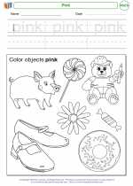 Mathematics - Kindergarten - Worksheet: Pink
