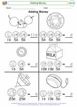 Mathematics - Kindergarten - Worksheet: Adding Money